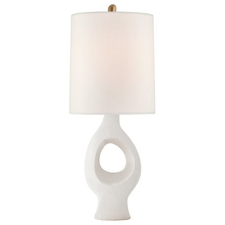 Capra Medium Table Lamp in Marion White with Linen Shade