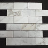 Calacatta Gold Calcutta Marble 2x4 Brick Subway Mosaic Tile Honed, 1 sheet