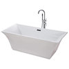 Fine Fixtures Sanctuary Freestanding Bathtub With Drain, White