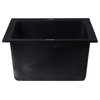 ALFI brand AB1720DI-BLA Black 17" Drop-In Rectangular Granite Prep Sink