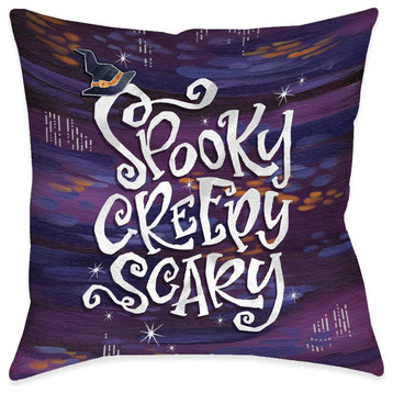 Spooky Creepy Scary Indoor Pillow, 18"x18"