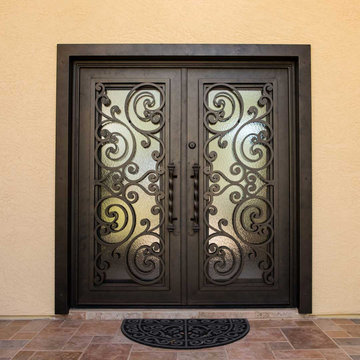 Tuscan Full French Iron Entry Doors