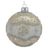 Snowflake Mercury Glass Ball Ornament, Set of 6