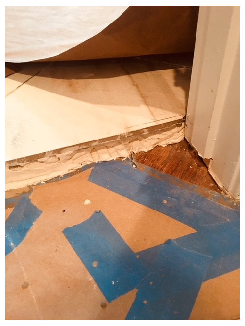 Help New Bathroom Floor Is Significantly Higher Than Hardwood - How To Fix Uneven Bathroom Floorboards