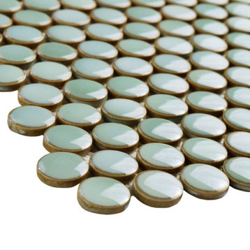Hudson Penny Round Mint Green Porcelain Floor and Wall Tile