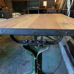 Desk with Industrial Base - Desks And Hutches