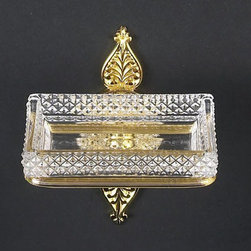 Cristal et Bronze 5410 Palmette Wall Mounted Cristal Soap Dish Holder Lead Cryst - Soap Dishes & Holders