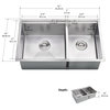 32" Prestige Undermount 60/40 Double Bowl Sink With Ledge and Low Divide