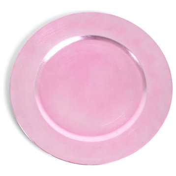 Couleurs Du Monde Classic Design Charger Plate, Set of 4, Pink