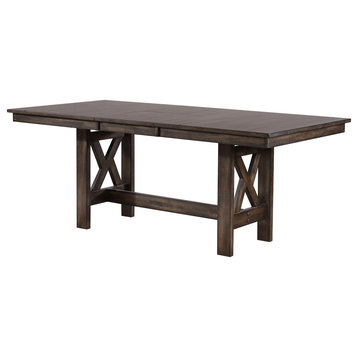 Pilaster Designs Itta Brown Wood Butterfly Extension Dining Table