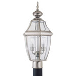 Generation Lighting Collection - Sea Gull Lighting 2-Light Outdoor Post Lantern, Brushed Nickel - Blubs Not Included