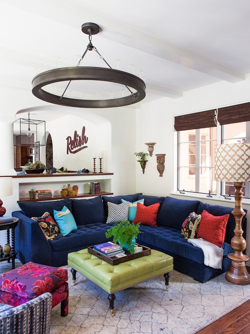 Best Navy Blue Sofa Design Ideas & Remodel Pictures | Houzz