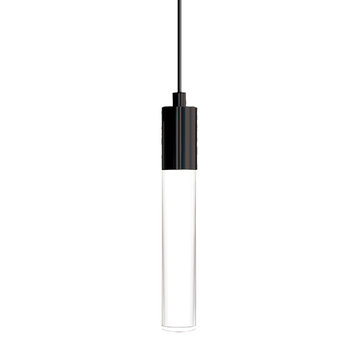 Tall Clear 1" Light Guide Small Pendant Black Socket