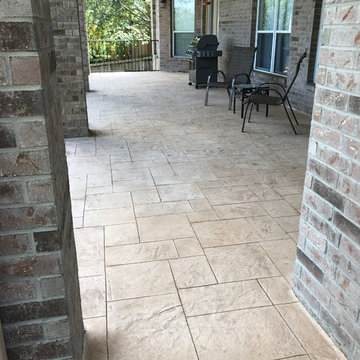 Elegant Stamped & Stained Decorative Concrete Overlay: San Antonio, TX