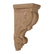 Large Traditional Wood Corbel, 5"W x 6 3/4"D x 14"H, Alder