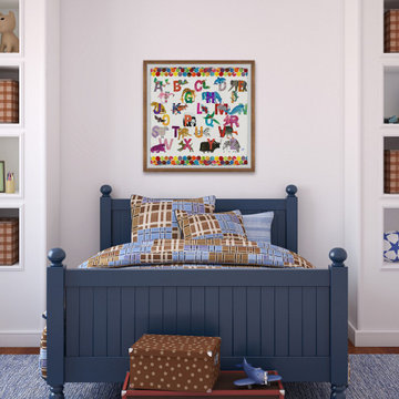 "Alphabet Jungle Dots" Framed Painting Print
