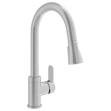 Identity Single Handle Pull-Down Kitchen Faucet, Stainless Steel, No Deck Plate