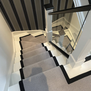 Black & White Staircase Renovation | Embedded Glass | Maidenhead