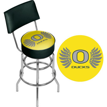 Bar Stool - University of Oregon Wings Stool with Foam Padded Seat and Back