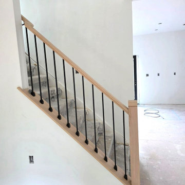 Contemporary Wood + Metal Indoor Railing
