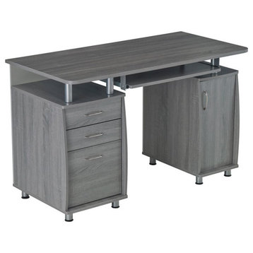 Bowery Hill Modern Industrial Small Computer Desk in Gray