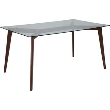 35.25"x59" Glass Table, Walnut