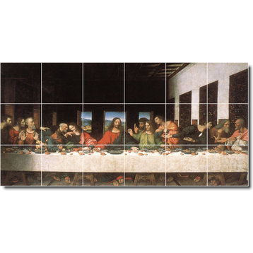 Leonardo Da Vinci Religious Painting Ceramic Tile Mural #29, 36"x18"