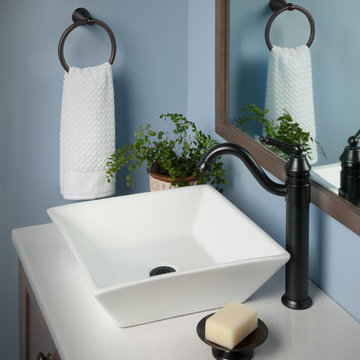 Novatto BIANCO PARI Vessel Sink with the Novatto CENTURY faucet