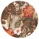 Jaipur Living - Jaipur Living Petal Pusher Handmade Floral Light Gray/Multicolor Area Rug, 6' Ro - This hand-tufted area rug delivers artistic charm with rich and moody hues. Watercolor blooms in green, brown, orange, and red create a large-scale design on the light gray backdrop, while the wool and viscose blend lends a sumptuous feel underfoot.