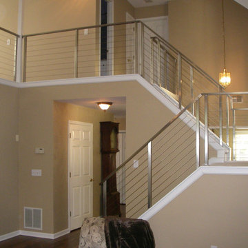 Stainless Steel Cable Railing - Rectangle Tube Top with Square Posts