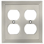 Cosmas - Cosmas 25012-SN Satin Nickel Double Duplex Outlet Wall Plate - Finish: Satin Nickel