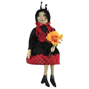 Joe Spencer Lucinda Ladybug Figurine Fabric Plush Gathered Traditions Xfgs76864