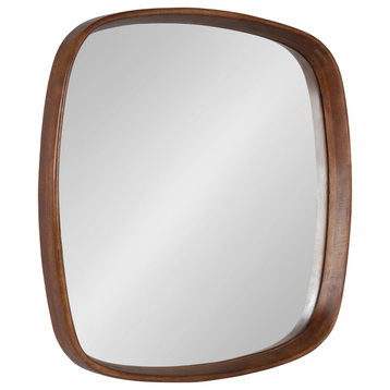 Prema Framed Wall Mirror, Walnut Brown, 26x26