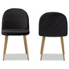Sophiya Contemporary Velvet Dining Chair Set Black
