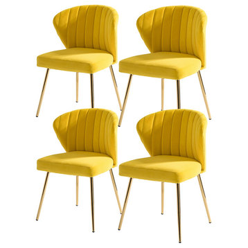 Milia Dining Chair Set of 4, Yellow