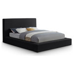 Meridian Furniture - Dorian Upholstered Bed, Black, Queen, Velvet - Add a touch of refined luxury with a modern edge to your bedroom with the Dorian black velvet upholstered queen bed. The soft velvet upholstery offers a smooth, inviting feel, while the low-profile design adds a contemporary twist. This bed is ideal for creating a chic, serene space to unwind and relax.