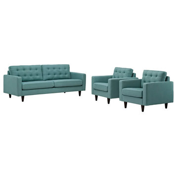 Melanie Laguna Sofa And Armchairs 3-Piece Set
