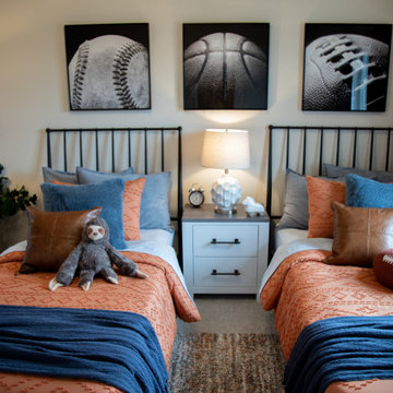 Modern Boys Bedroom with Retro-Inspired Style and Smart Functionality