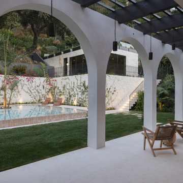 Tile and Grass Deck – Spanish-Inspired Backyard by Flexi Tech