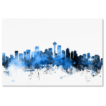 "Seattle, Washington Skyline II" Canvas Art by Michael Tompsett