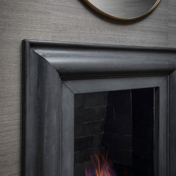 Detail of fireplace in Home office