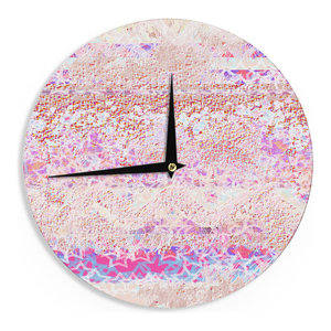 12-Inch Kess InHouse Marianna Tankelevich Fantasy Garden Pink Blue Wall Clock