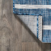 Colonia Berber Stripe Indoor/Outdoor Rug, Blue/Ivory, 8'x10'