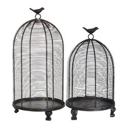 Decorative Birdcages, Rustic Black, Set of 2 - Home Decor
