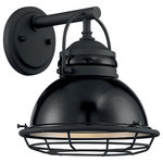 Nuvo Lighting - Nuvo Lighting 60/7061 Upton - 1 Light Small Outdoor Wall Lantern - Upton; 1 Light; Small Outdoor Wall Sconce Fixture;Upton 1 Light Small  Gloss Black/Silver *UL: Suitable for wet locations Energy Star Qualified: n/a ADA Certified: n/a  *Number of Lights: Lamp: 1-*Wattage:60w A19 Medium Base bulb(s) *Bulb Included:No *Bulb Type:A19 Medium Base *Finish Type:Gloss Black/Silver
