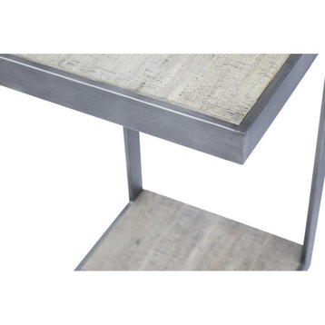 Global Archive "C" Table, Antique Gray
