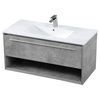 40"  Single Bathroom Floating Vanity, Concrete Gray, Vf43040Cg