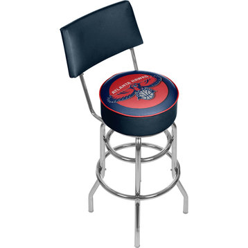 Bar Stool - Atlanta Hawks Logo Stool with Foam Padded Seat and Back