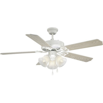 3-Light White Ceiling Fan