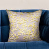 Lemon Reef Yellow, Cream Floral Luxury Throw Pillow Double Sided, 24"x24"